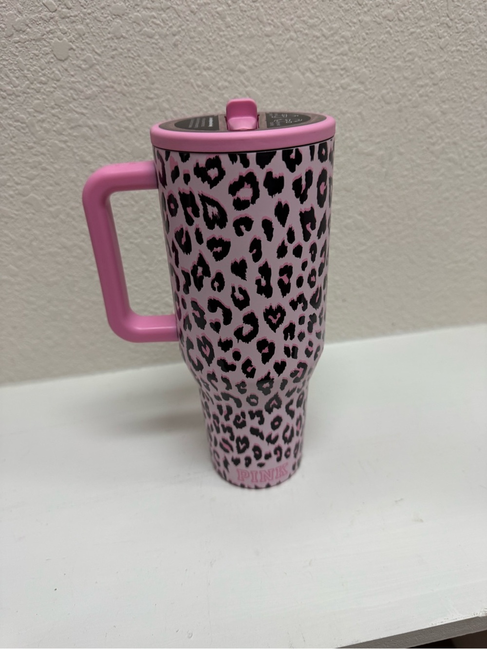 Hydrojug PINK Victoria's Secret Pink & Black Leopard Print Travel Tumbler 32 oz